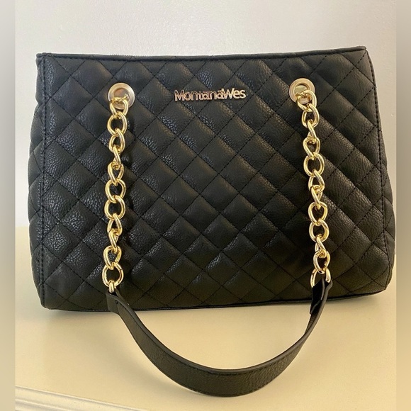 Montana West MEDIUM Tote Bag for Women Quilted Chain Handbags Shoulder Purse - Picture 4 of 10